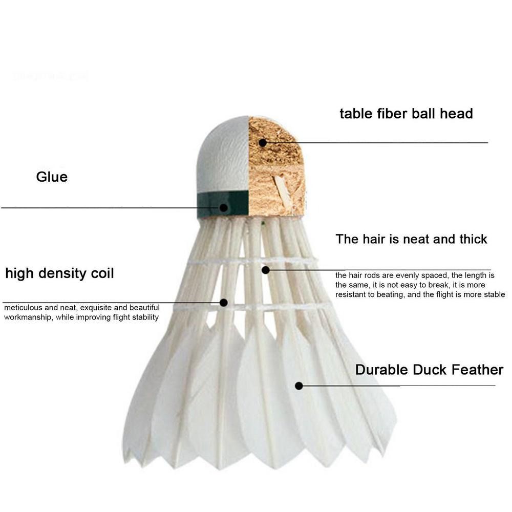 12Pcs Professional White Goose - đánh giá và giá Feather Shuttlecock